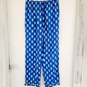 Psycho Bunny Woven Knit Pajama Pants In Prussian Bunny size Medium *Read*